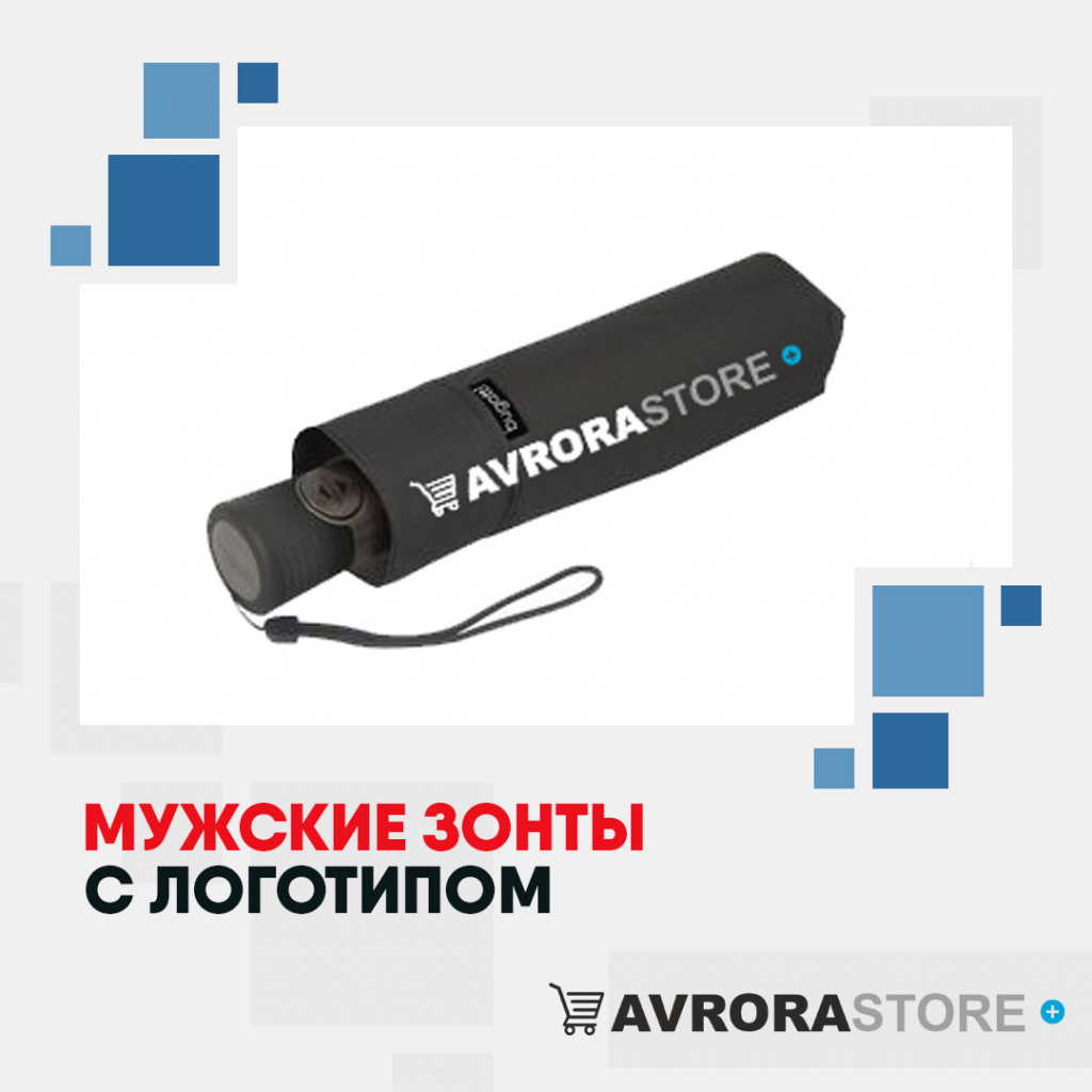 Мужские зонты с логотипом в Москве купить на заказ в кибермаркете AvroraSTORE