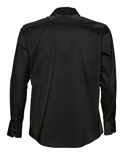 Рубашка мужская с длинным рукавом Brighton, черная с логотипом в Москве заказать по выгодной цене в кибермаркете AvroraStore