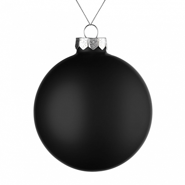 Елочный шар Finery Matt, 10 см, матовый черный с логотипом в Москве заказать по выгодной цене в кибермаркете AvroraStore
