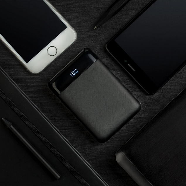 Внешний аккумулятор Uniscend Full Feel 10000 mAh с индикатором заряда, черный с логотипом в Москве заказать по выгодной цене в кибермаркете AvroraStore