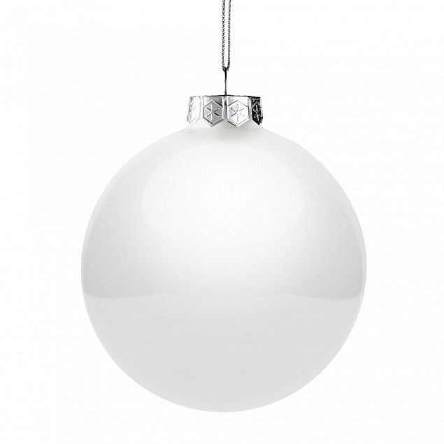 Елочный шар Finery Gloss, 10 см, глянцевый белый с логотипом в Москве заказать по выгодной цене в кибермаркете AvroraStore