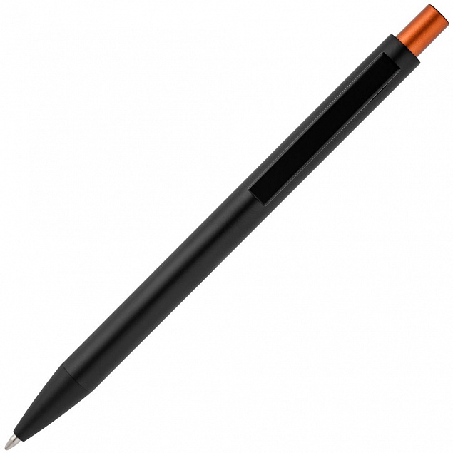 Ручка шариковая Chromatic, черная с оранжевым с логотипом в Москве заказать по выгодной цене в кибермаркете AvroraStore