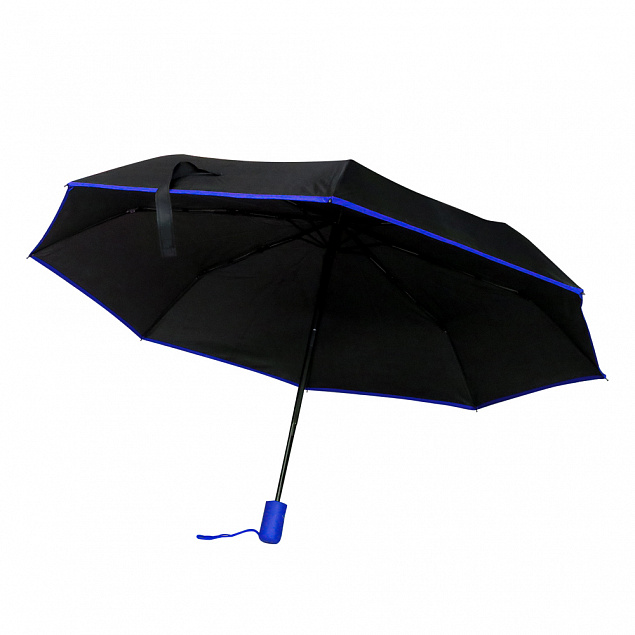 Противоштормовой автоматический зонт Line, синий с логотипом в Москве заказать по выгодной цене в кибермаркете AvroraStore