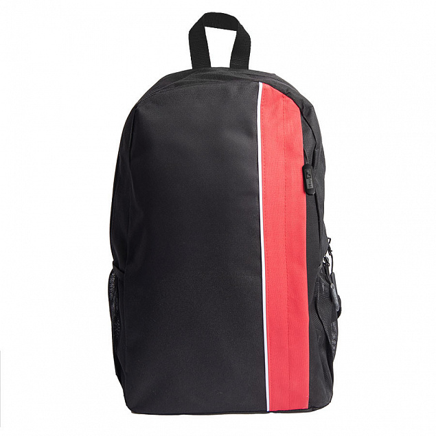 Рюкзак PLUS, чёрный/красный, 44 x 26 x 12 см, 100% полиэстер 600D с логотипом в Москве заказать по выгодной цене в кибермаркете AvroraStore