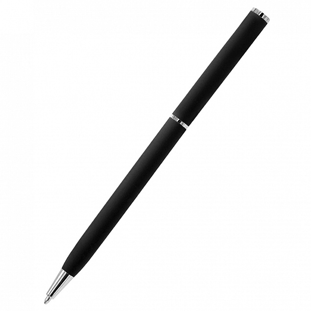 Ручка шариковая металлическая Tinny Soft - Черный AA с логотипом в Москве заказать по выгодной цене в кибермаркете AvroraStore