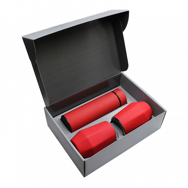 Набор Hot Box E2 софт-тач EDGE CO12s grey (красный) с логотипом в Москве заказать по выгодной цене в кибермаркете AvroraStore