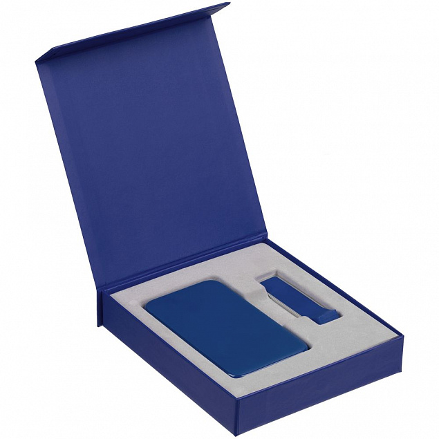 Коробка Latern для аккумулятора 5000 мАч и флешки, синяя с логотипом в Москве заказать по выгодной цене в кибермаркете AvroraStore