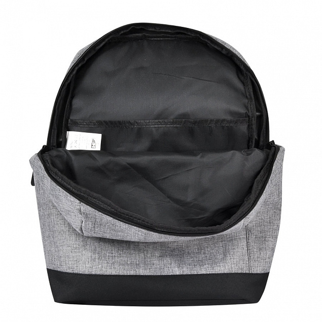 Рюкзак Boom, серый/чёрный, 43 x 30 x 13 см, 100% полиэстер  с логотипом в Москве заказать по выгодной цене в кибермаркете AvroraStore