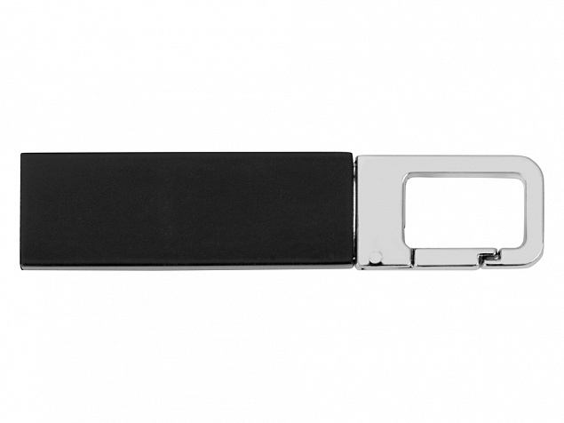 Флеш-карта USB 2.0 16 Gb с карабином Hook, черный/серебристый с логотипом в Москве заказать по выгодной цене в кибермаркете AvroraStore