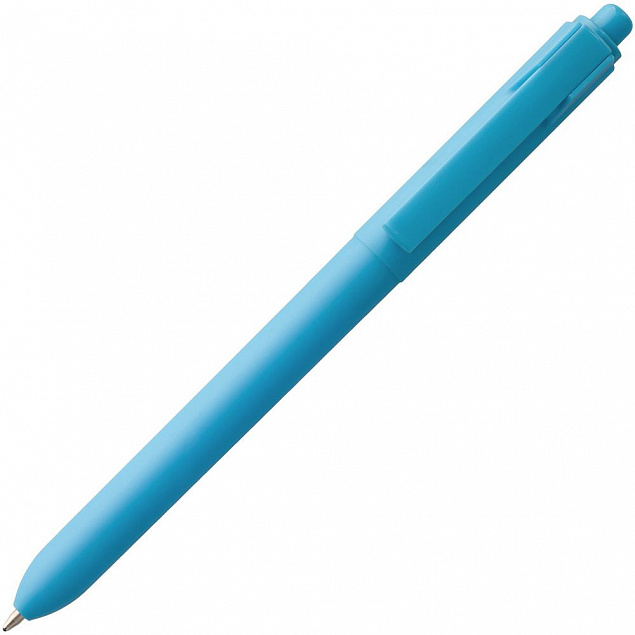 Ручка шариковая Hint, голубая с логотипом в Москве заказать по выгодной цене в кибермаркете AvroraStore