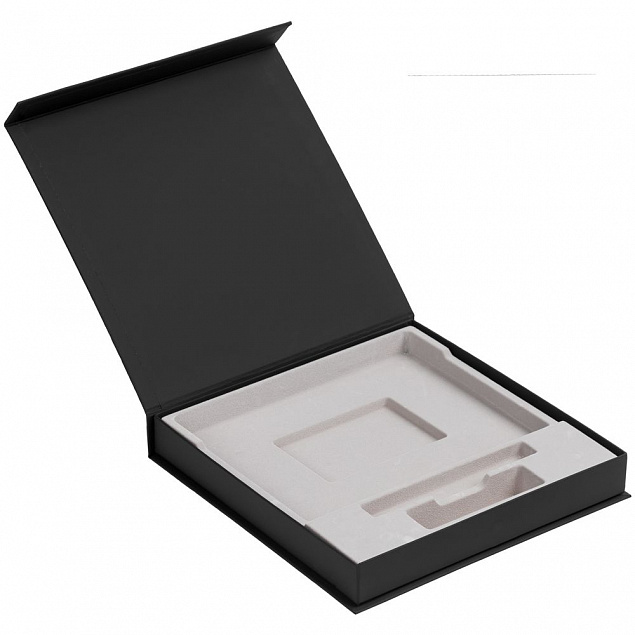 Коробка Memoria под ежедневник, аккумулятор и ручку, черная с логотипом в Москве заказать по выгодной цене в кибермаркете AvroraStore