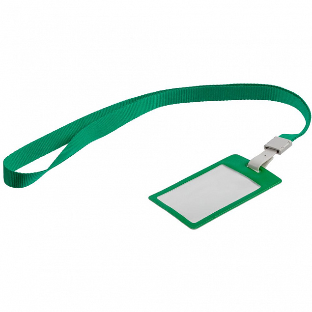 Карман для бейджа с лентой Staff, зеленый с логотипом в Москве заказать по выгодной цене в кибермаркете AvroraStore