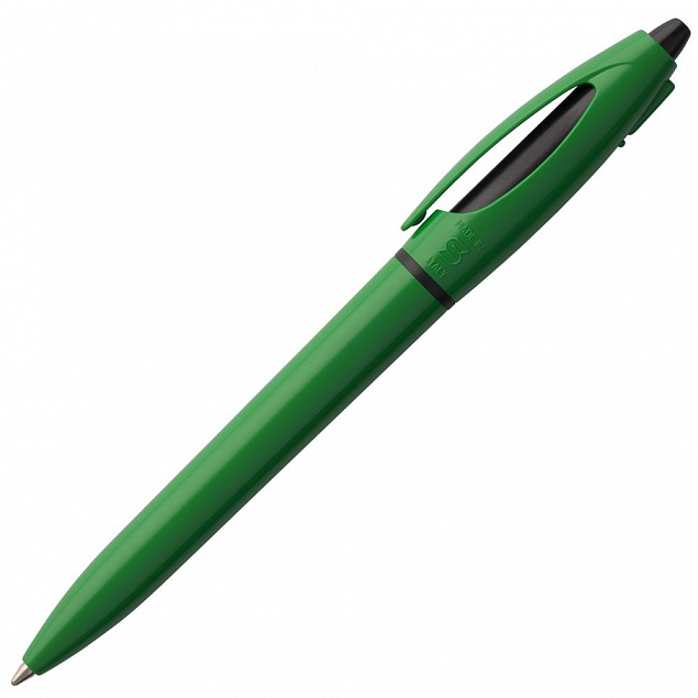 Ручка шариковая S! (Си), зеленая с логотипом в Москве заказать по выгодной цене в кибермаркете AvroraStore