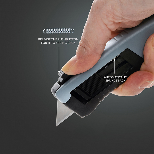 Безопасный строительный нож из переработанного пластика RCS с логотипом в Москве заказать по выгодной цене в кибермаркете AvroraStore