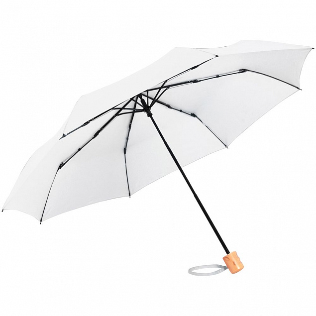 Зонт складной OkoBrella, белый с логотипом в Москве заказать по выгодной цене в кибермаркете AvroraStore