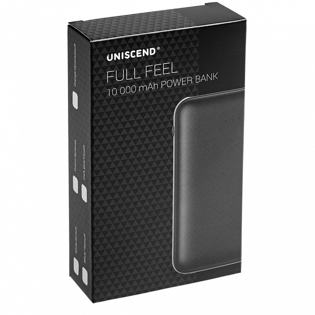 Внешний аккумулятор Uniscend Full Feel 10000 mAh, черный с логотипом в Москве заказать по выгодной цене в кибермаркете AvroraStore