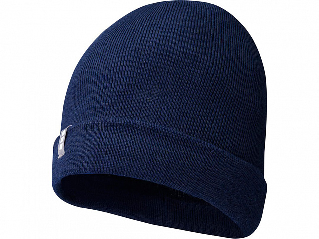 Hale, шапка из пряжи Polylana®, темно-синий с логотипом в Москве заказать по выгодной цене в кибермаркете AvroraStore