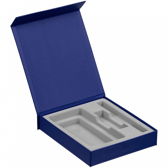 Коробка Rapture для аккумулятора 10000 мАч, флешки и ручки, синяя с логотипом в Москве заказать по выгодной цене в кибермаркете AvroraStore