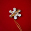 Ёлочная игрушка Снежинка (белый с золотым ) с логотипом в Москве заказать по выгодной цене в кибермаркете AvroraStore