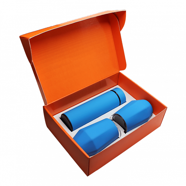 Набор Hot Box E2 (софт-тач) W, голубой с логотипом в Москве заказать по выгодной цене в кибермаркете AvroraStore