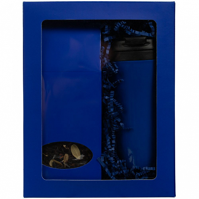 Коробка с окном InSight, синяя с логотипом в Москве заказать по выгодной цене в кибермаркете AvroraStore