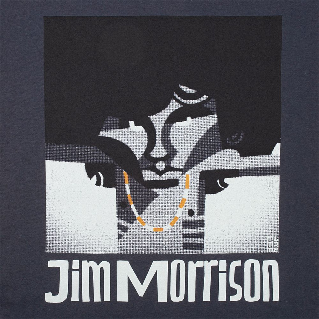 Футболка «Меламед. Jim Morrison», темно-серая с логотипом в Москве заказать по выгодной цене в кибермаркете AvroraStore