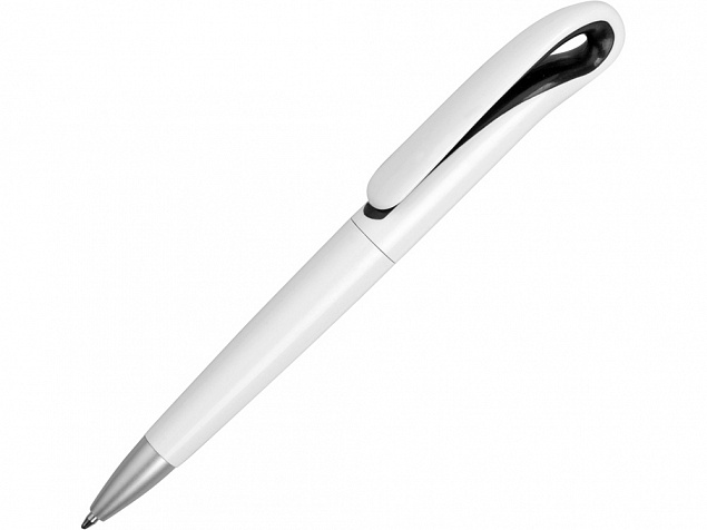 Ручка шариковая Swansea, белый/черный, синие чернила с логотипом в Москве заказать по выгодной цене в кибермаркете AvroraStore