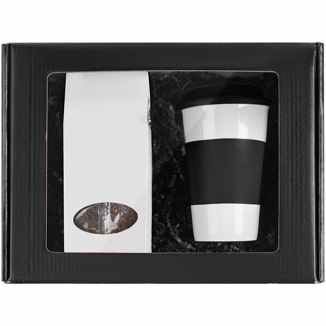 Набор «Чайная пауза», черный с белым с логотипом в Москве заказать по выгодной цене в кибермаркете AvroraStore