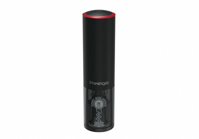 Набор с электрическим штопором Lugano, черный с красным с логотипом в Москве заказать по выгодной цене в кибермаркете AvroraStore