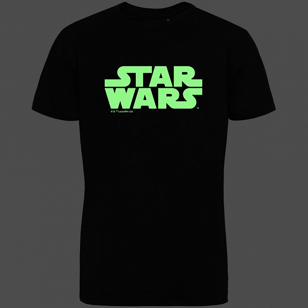 Футболка Star Wars Glow со светящимся принтом, черная с логотипом в Москве заказать по выгодной цене в кибермаркете AvroraStore