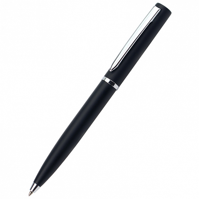 Ручка металлическая Alfa фрост, чёрная с логотипом в Москве заказать по выгодной цене в кибермаркете AvroraStore