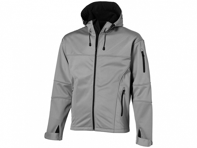 Куртка софтшел Match мужская, серый/черный с логотипом  заказать по выгодной цене в кибермаркете AvroraStore