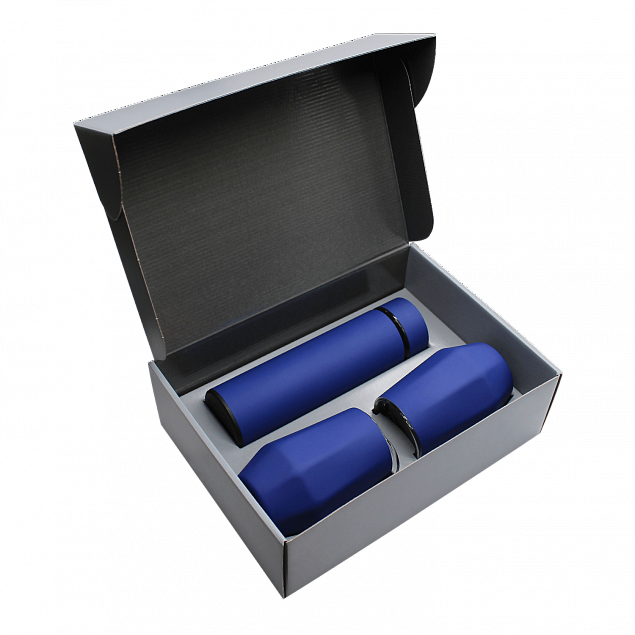 Набор Hot Box E2 софт-тач EDGE CO12s grey (синий) с логотипом в Москве заказать по выгодной цене в кибермаркете AvroraStore