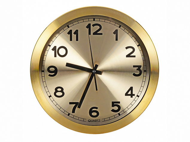 Часы настенные Кларк, золотистый с логотипом в Москве заказать по выгодной цене в кибермаркете AvroraStore