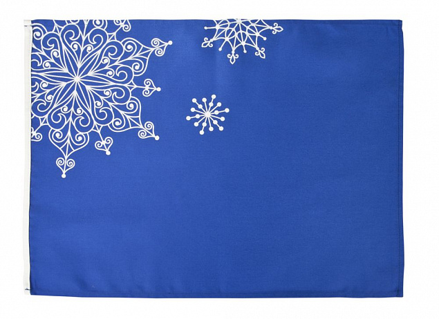 Декоративная салфетка «Снежинки», синяя с логотипом в Москве заказать по выгодной цене в кибермаркете AvroraStore