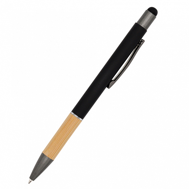 Ручка металлическая Сайрис софт-тач, черная с логотипом в Москве заказать по выгодной цене в кибермаркете AvroraStore