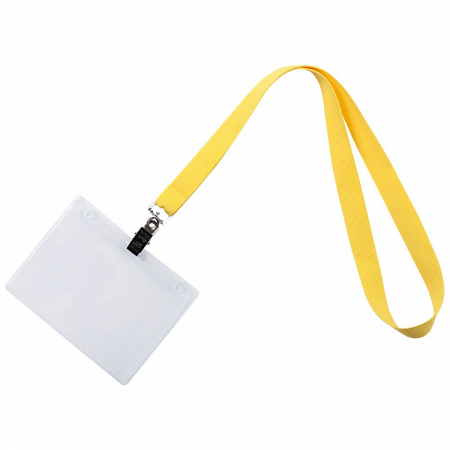 Лента для бейджа Neckband, желтый с логотипом в Москве заказать по выгодной цене в кибермаркете AvroraStore