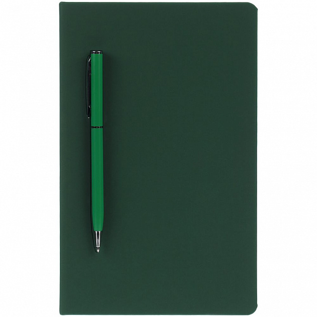 Ежедневник Magnet Shall с ручкой, зеленый с логотипом в Москве заказать по выгодной цене в кибермаркете AvroraStore