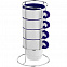 Набор кружек Inset с подставкой, синий с логотипом в Москве заказать по выгодной цене в кибермаркете AvroraStore