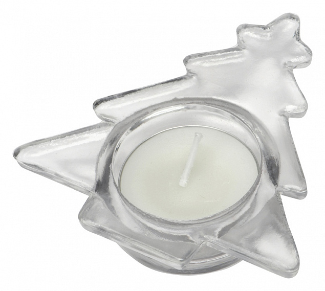 Подсвечник стеклянный со свечой с логотипом  заказать по выгодной цене в кибермаркете AvroraStore