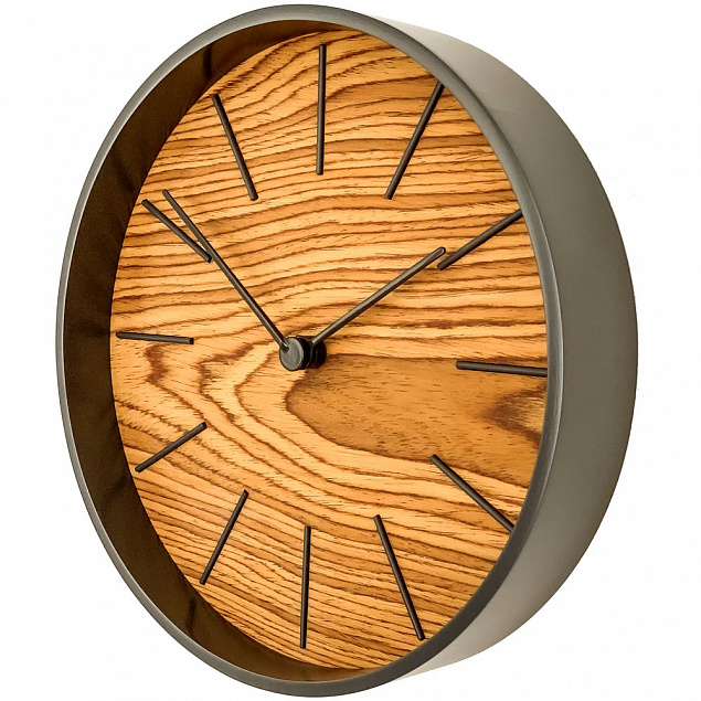 Часы настенные Largo, дуб с логотипом  заказать по выгодной цене в кибермаркете AvroraStore
