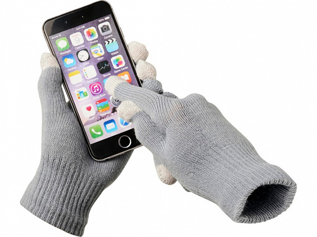 Сенсорные перчатки Billy, светло-серый с логотипом в Москве заказать по выгодной цене в кибермаркете AvroraStore