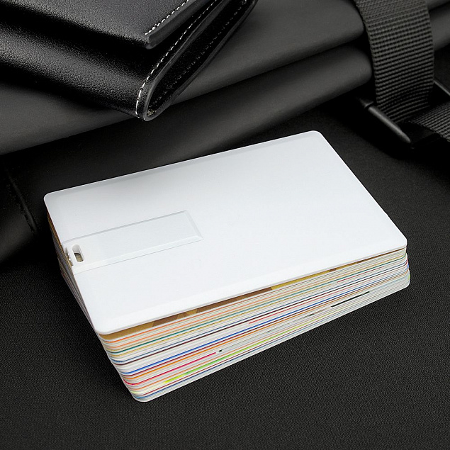 Флешка Card, 8 Гб, белая с логотипом в Москве заказать по выгодной цене в кибермаркете AvroraStore