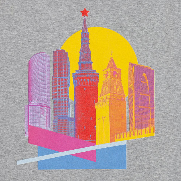 Толстовка Moscow State of Mind, серый меланж с логотипом в Москве заказать по выгодной цене в кибермаркете AvroraStore