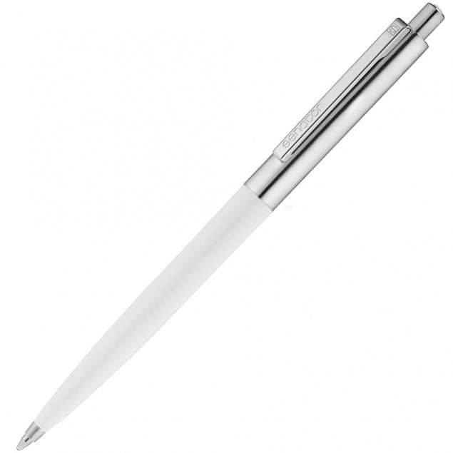 Ручка шариковая Senator Point Metal, белая с логотипом в Москве заказать по выгодной цене в кибермаркете AvroraStore