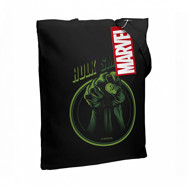 Холщовая сумка Hulk Smash, черная с логотипом в Москве заказать по выгодной цене в кибермаркете AvroraStore