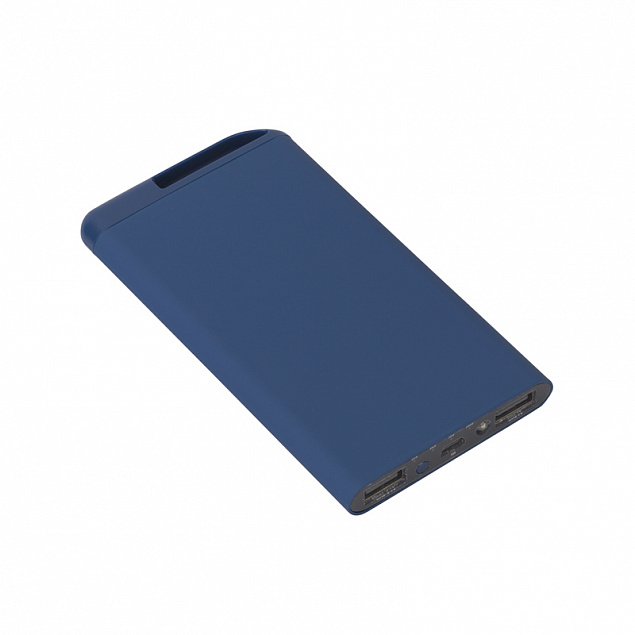 Зарядное устройство "Theta", 6000 mAh, 2 выхода USB, темно-синий, покрытие soft touch с логотипом в Москве заказать по выгодной цене в кибермаркете AvroraStore