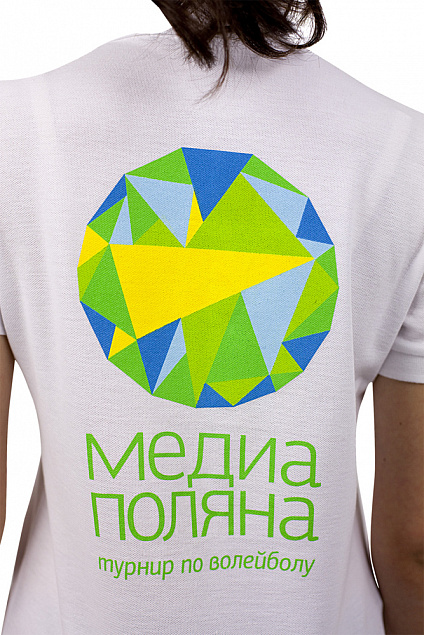Рубашка поло женская PEOPLE 210, белая с логотипом в Москве заказать по выгодной цене в кибермаркете AvroraStore
