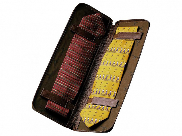 Чехол для галстуков Leather North, коричневый с логотипом в Москве заказать по выгодной цене в кибермаркете AvroraStore