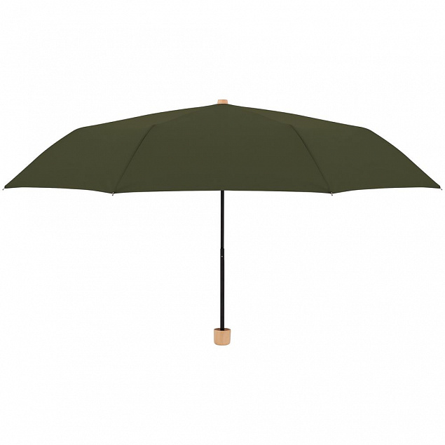 Зонт складной Nature Mini, зеленый с логотипом в Москве заказать по выгодной цене в кибермаркете AvroraStore